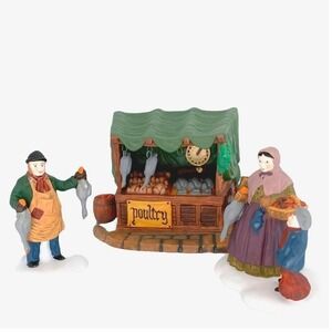 Dept 56 Heritage Village Poultry Market Vendor‎ Stall Retired Boxed Accessory